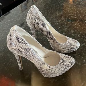 Michael Kors high heel snakeskin pumps